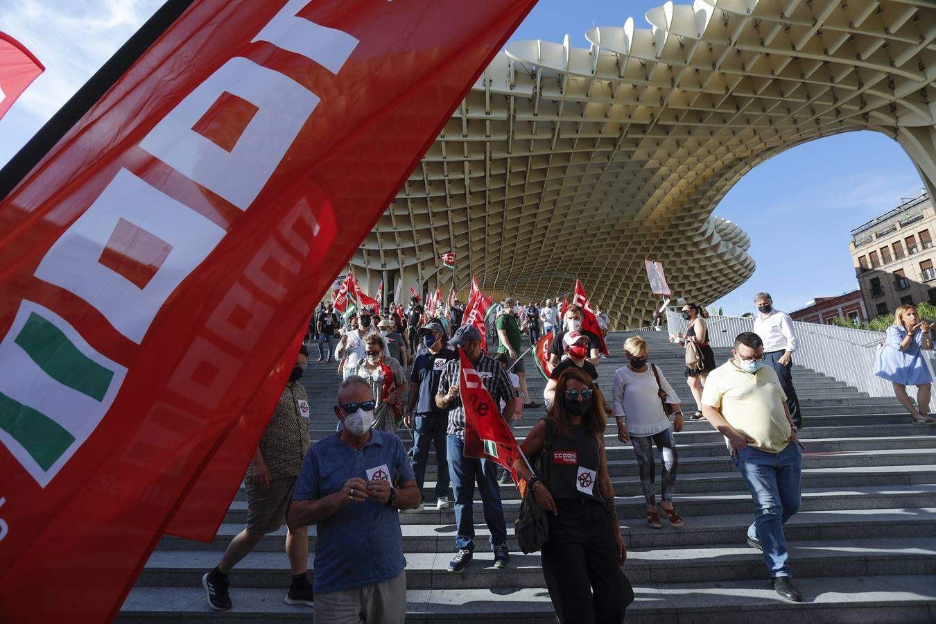 Manifestación en Sevilla contra el ERE de Caixabank