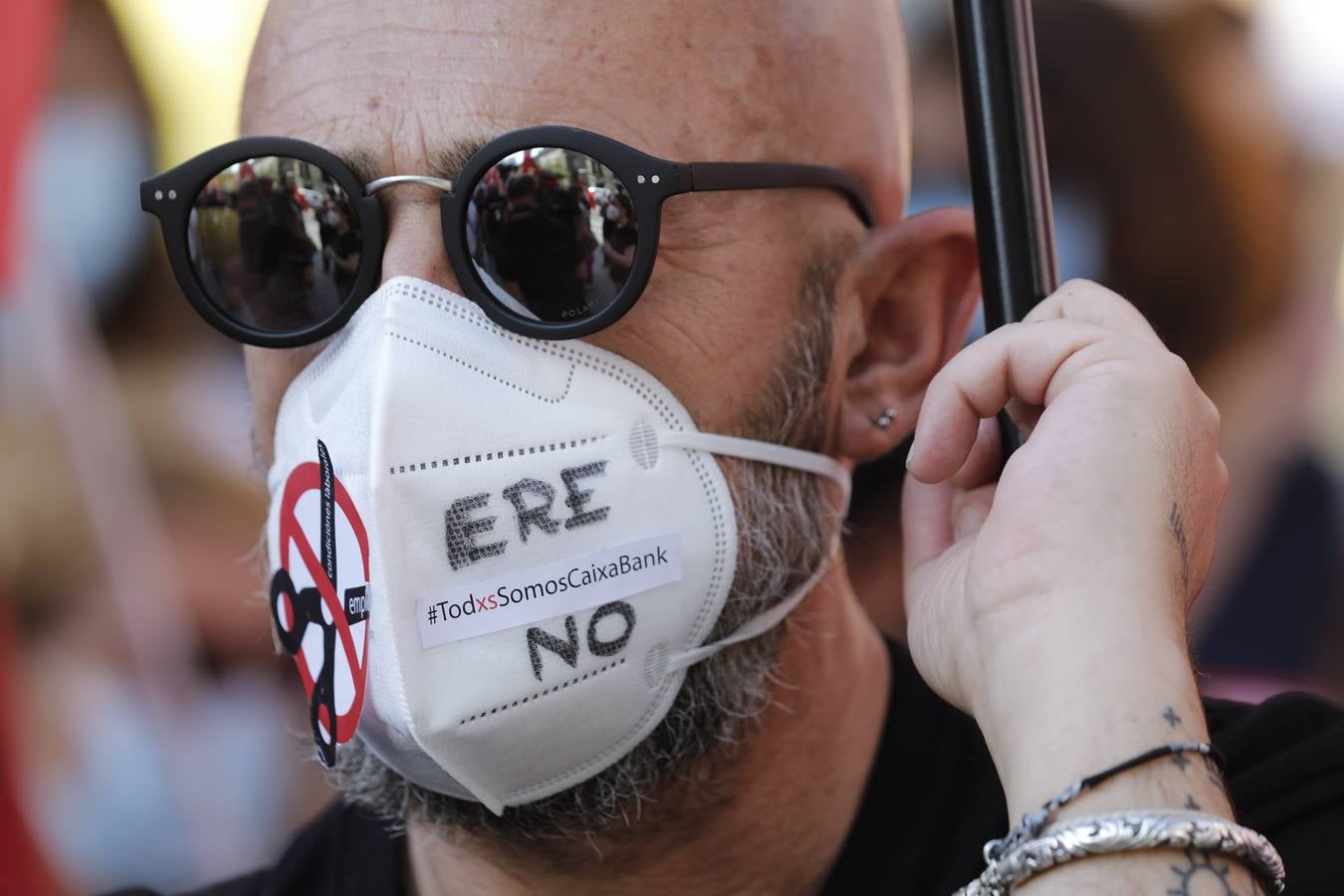 Manifestación en Sevilla contra el ERE de Caixabank