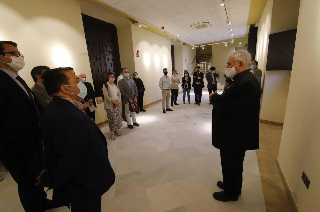 La recepción del obispo de Córdoba a los periodistas, en imágenes