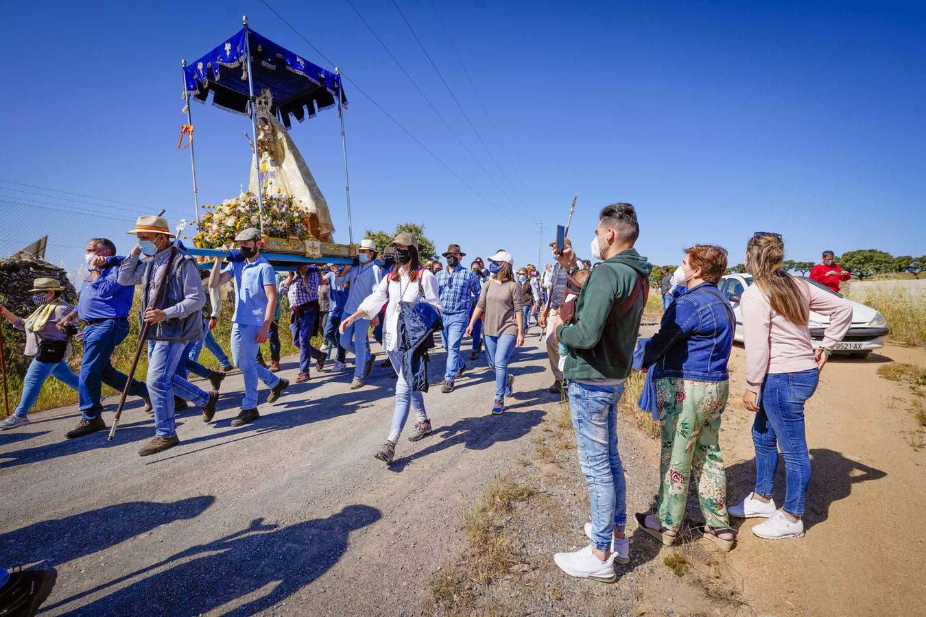 La llegada de la Virgen de Luna a Villanueva de Córdoba, en imágenes