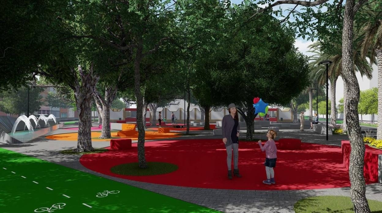 Así será la avenida de la Cruz Roja de Sevilla con el proyecto Life Watercool