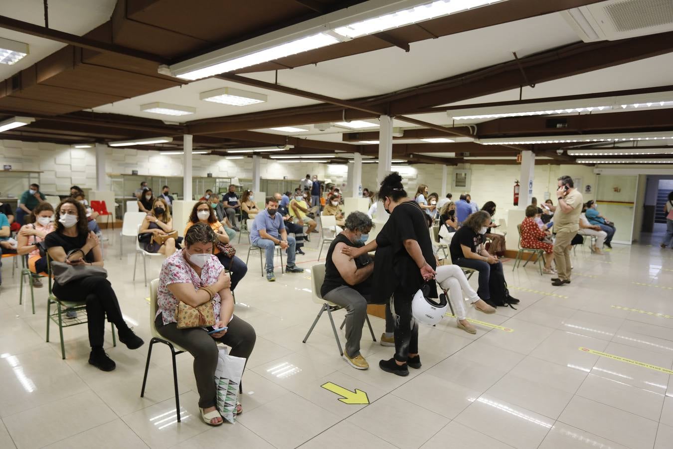 Vacunación en el centro habilitado en la Facultad de Matemáticas de Sevilla