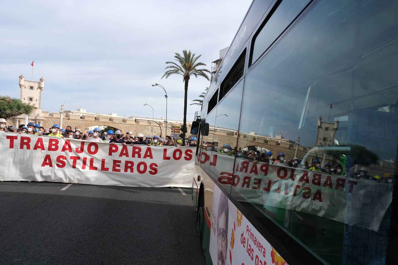 Los trabajadores de Navantia piden carga de trabajo para el astillero gaditano