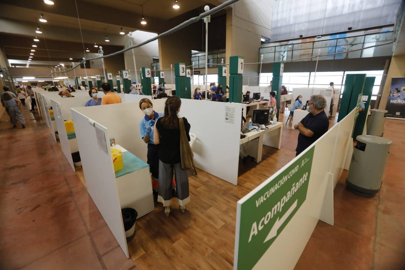 Vacunación en el estadio de la Cartuja de Sevilla