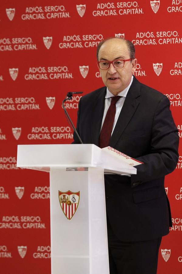 Acto de despedida de Escudero del Sevilla FC en el Sánchez-Pizjuán