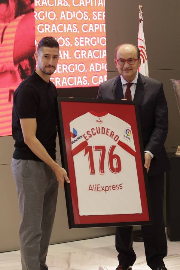 Acto de despedida de Escudero del Sevilla FC en el Sánchez-Pizjuán