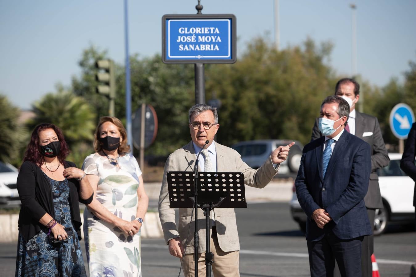 Inauguración de la glorieta dedicada a José Moya Sanabria