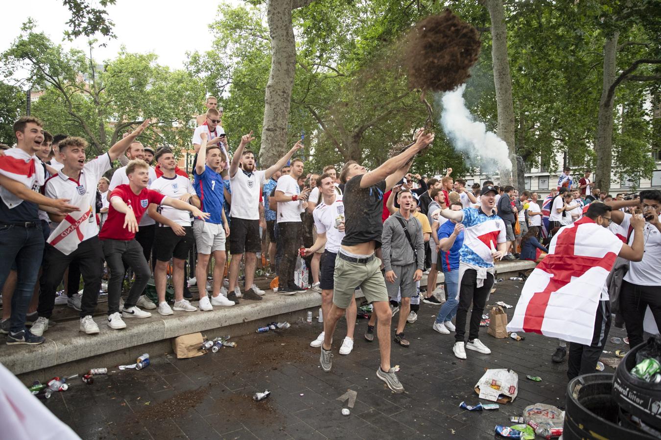 Las imágenes del caos en las cercanías de Wembley antes de la final de la Eurocopa