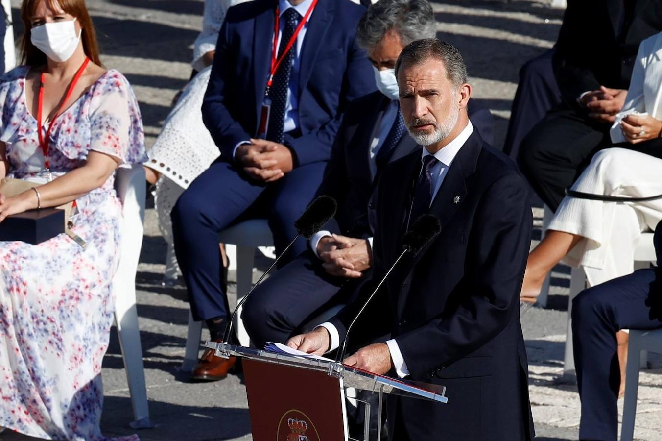 El Rey Felipe VI durante su discurso en el acto de homenaje de estado a las víctimas del coronavirus. 