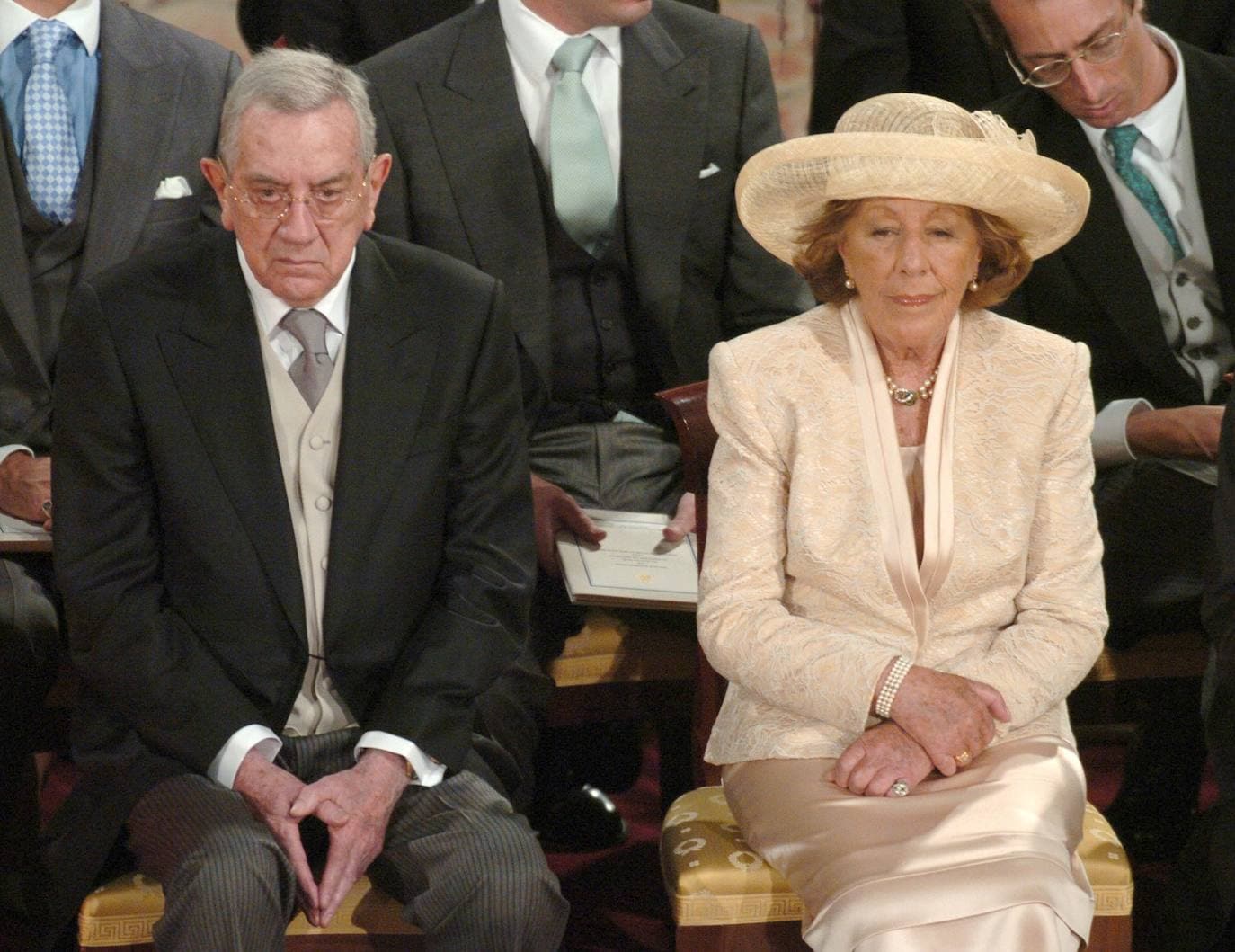 José Luis Ortiz y Menchu Álvarez, durante la Boda Real de Felipe VI y su nieta. 