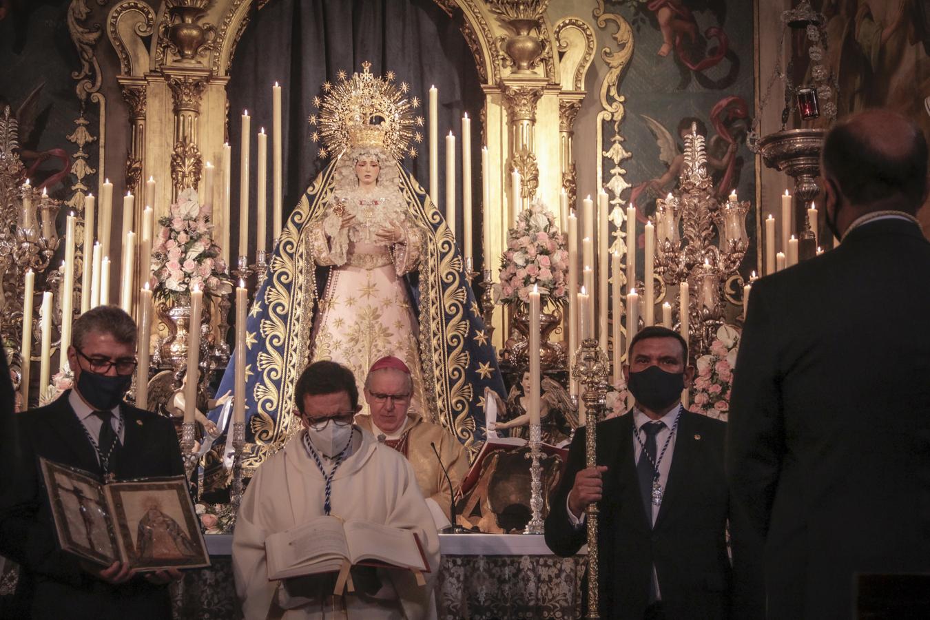 Saiz Meneses durante la función de la Virgen de los Ángeles de los Negritos