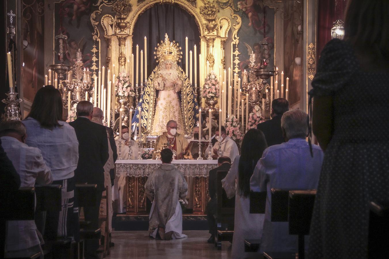 Saiz Meneses durante la función de la Virgen de los Ángeles de los Negritos