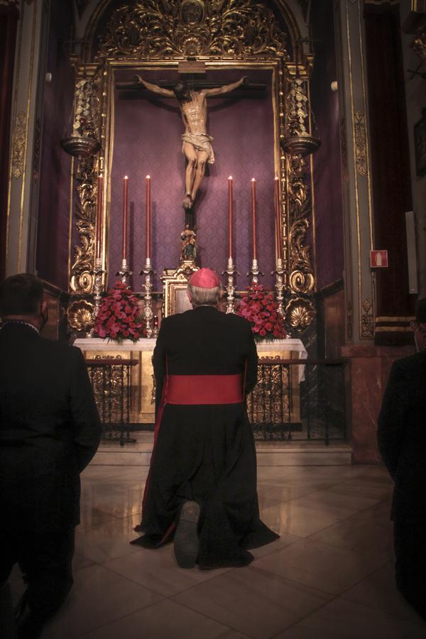 Saiz Meneses durante la función de la Virgen de los Ángeles de los Negritos