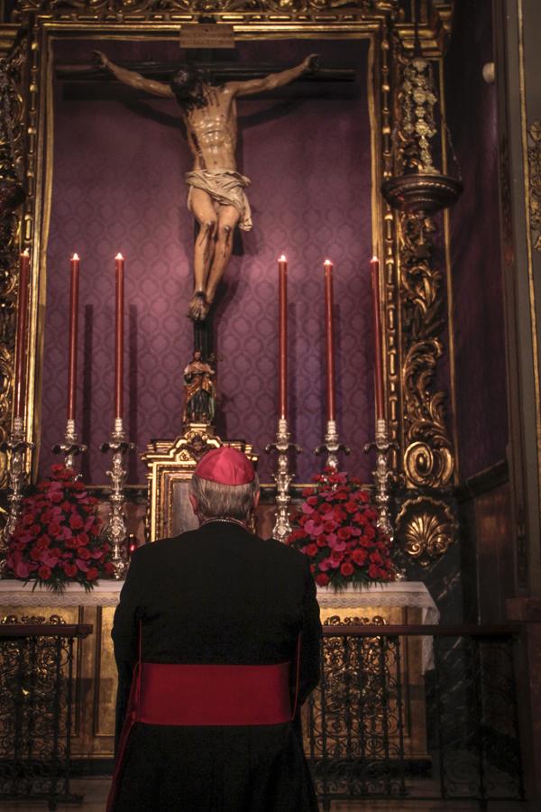 Saiz Meneses durante la función de la Virgen de los Ángeles de los Negritos