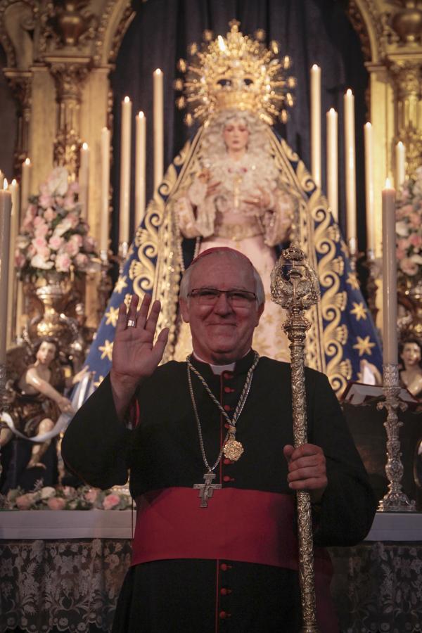 Saiz Meneses durante la función de la Virgen de los Ángeles de los Negritos