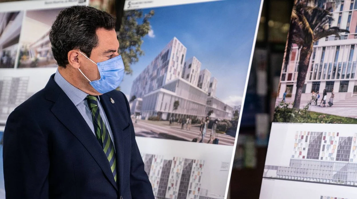 En imágenes: Juanma Moreno presenta el anteproyecto del nuevo hospital de Málaga