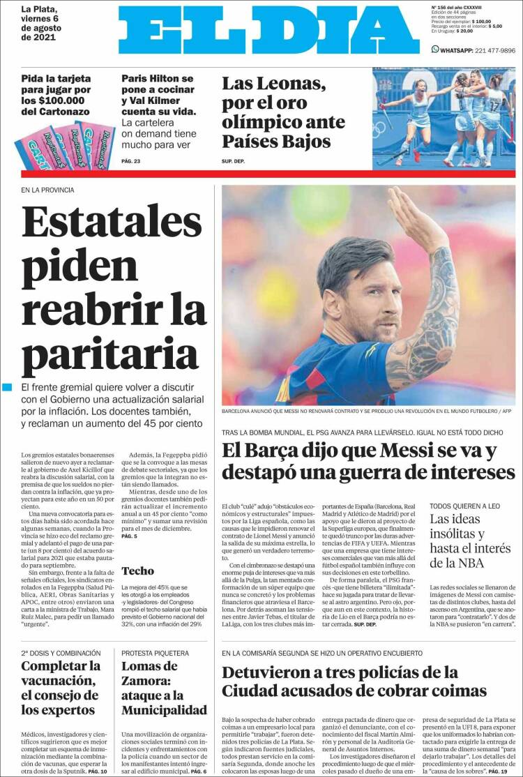 La reacción de la prensa mundial al adiós de Messi al Barça