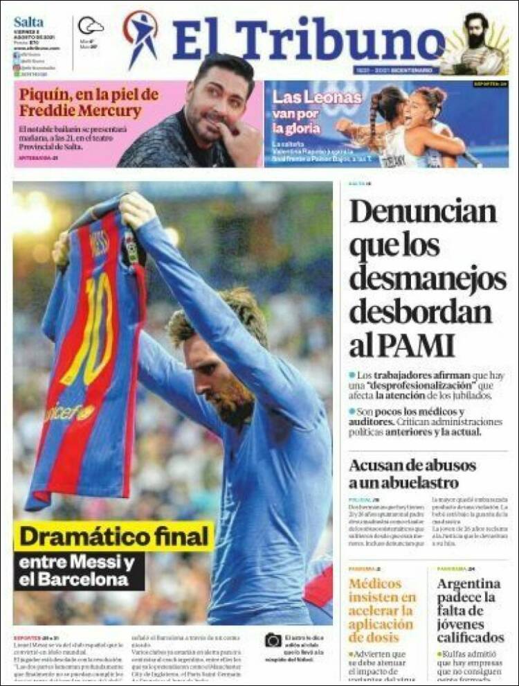 La reacción de la prensa mundial al adiós de Messi al Barça