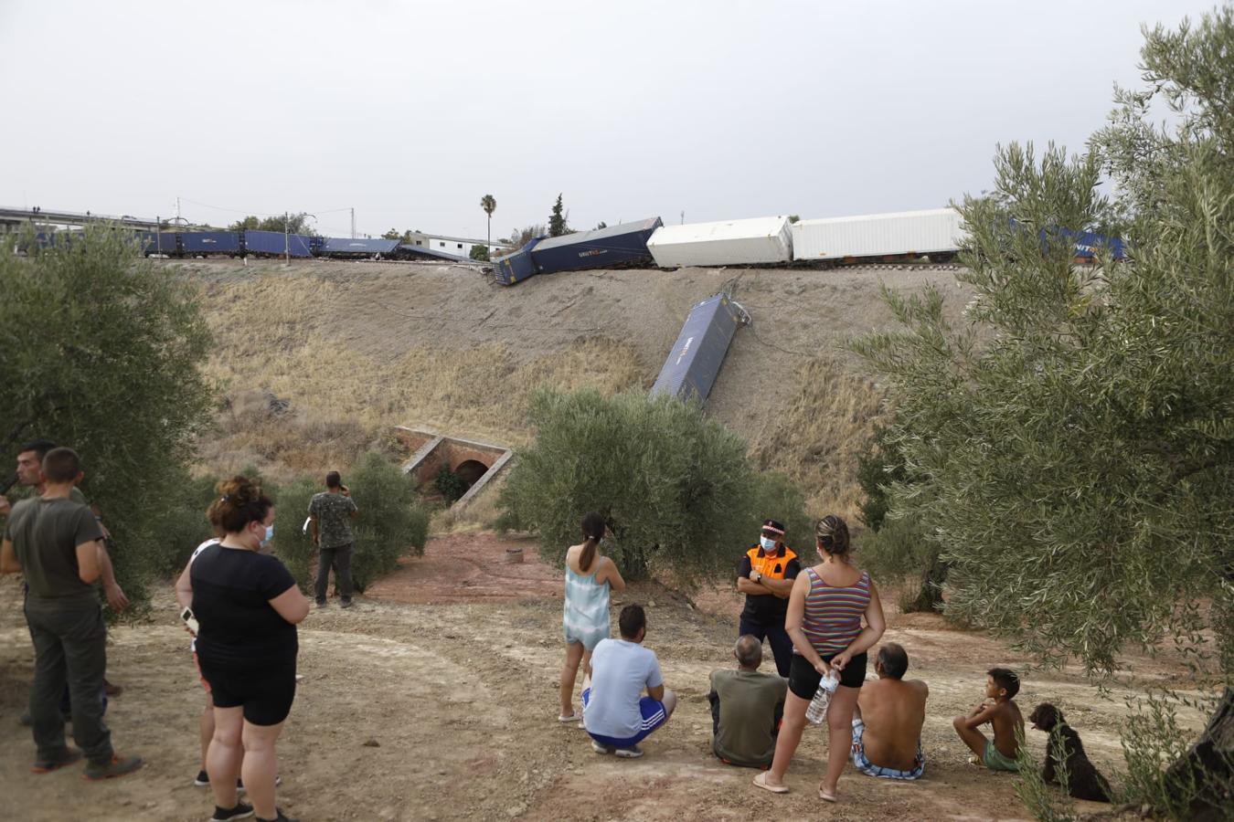 El descarrilamiento del tren en Montoro, en imágenes