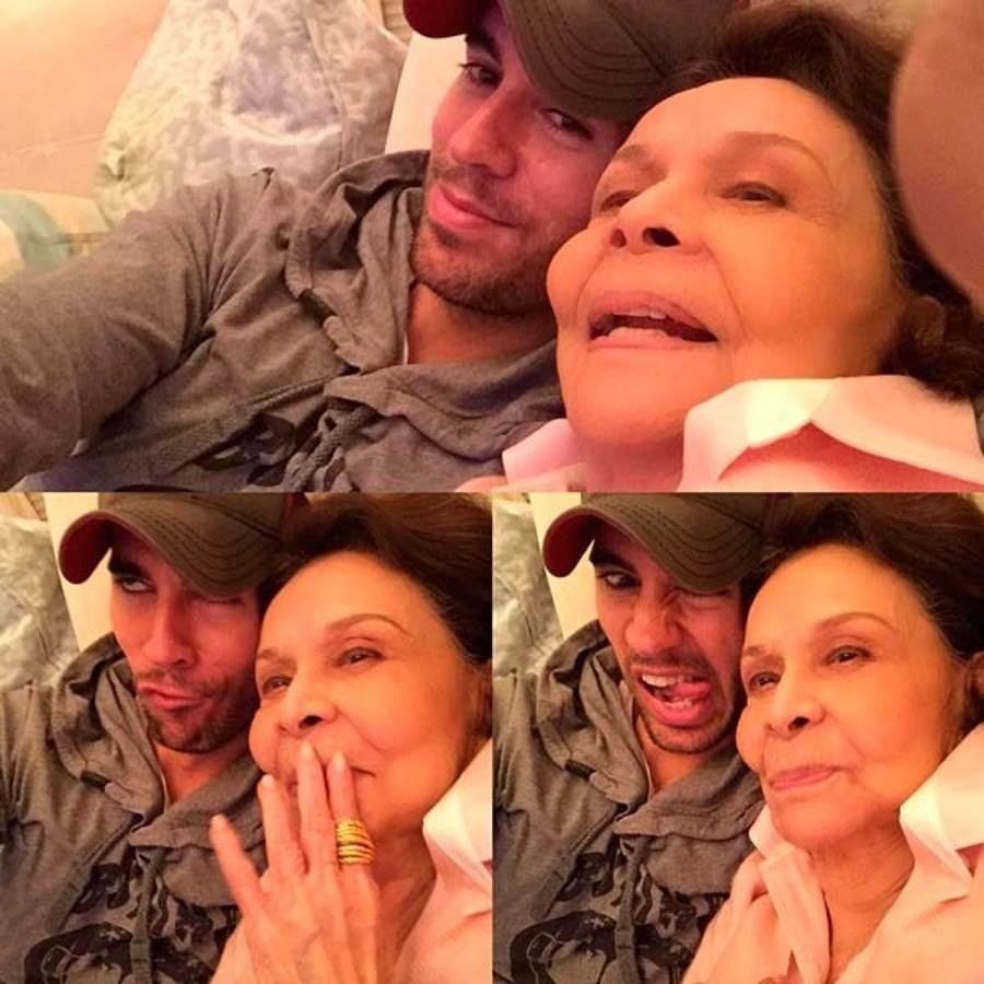 Enrique Iglesias compartió en sus redes estas imágenes cariñosas junto a su abuela Beatriz, durante una visita de esta a su casa de Miami en 2017. 