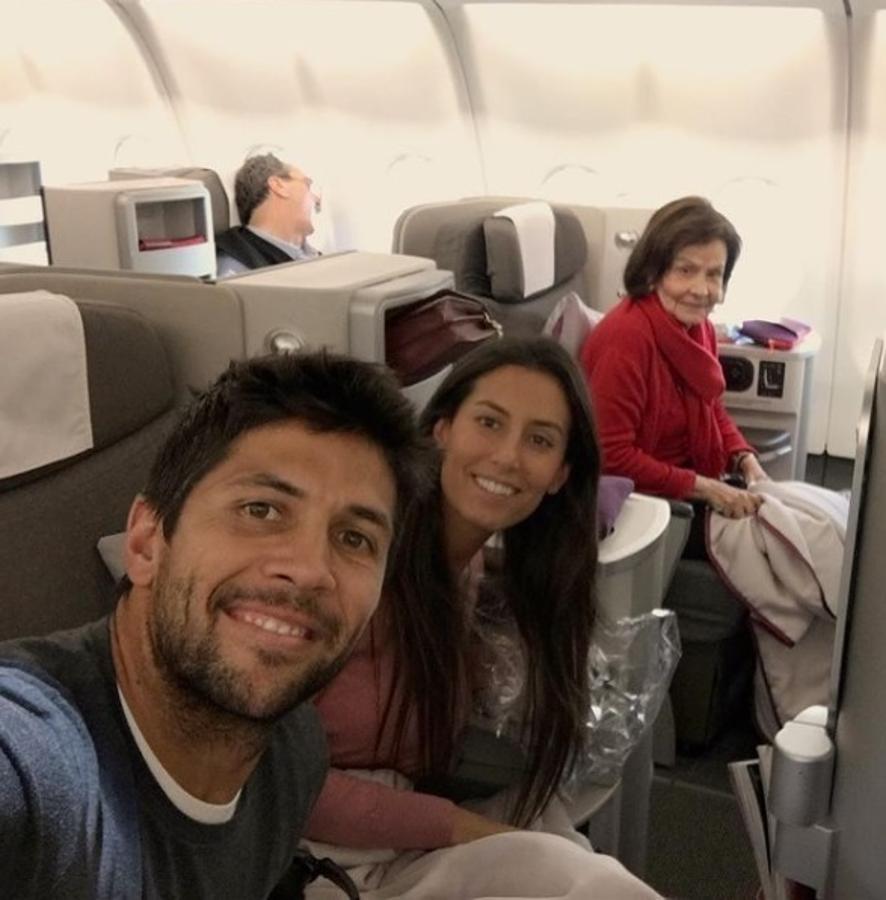 Ana Boyer y Fernando Verdasco durante un viaje a EE.UU. con su abuela Beatriz en diciembre de 2016, para pasar las Navidades con sus hermanos. 