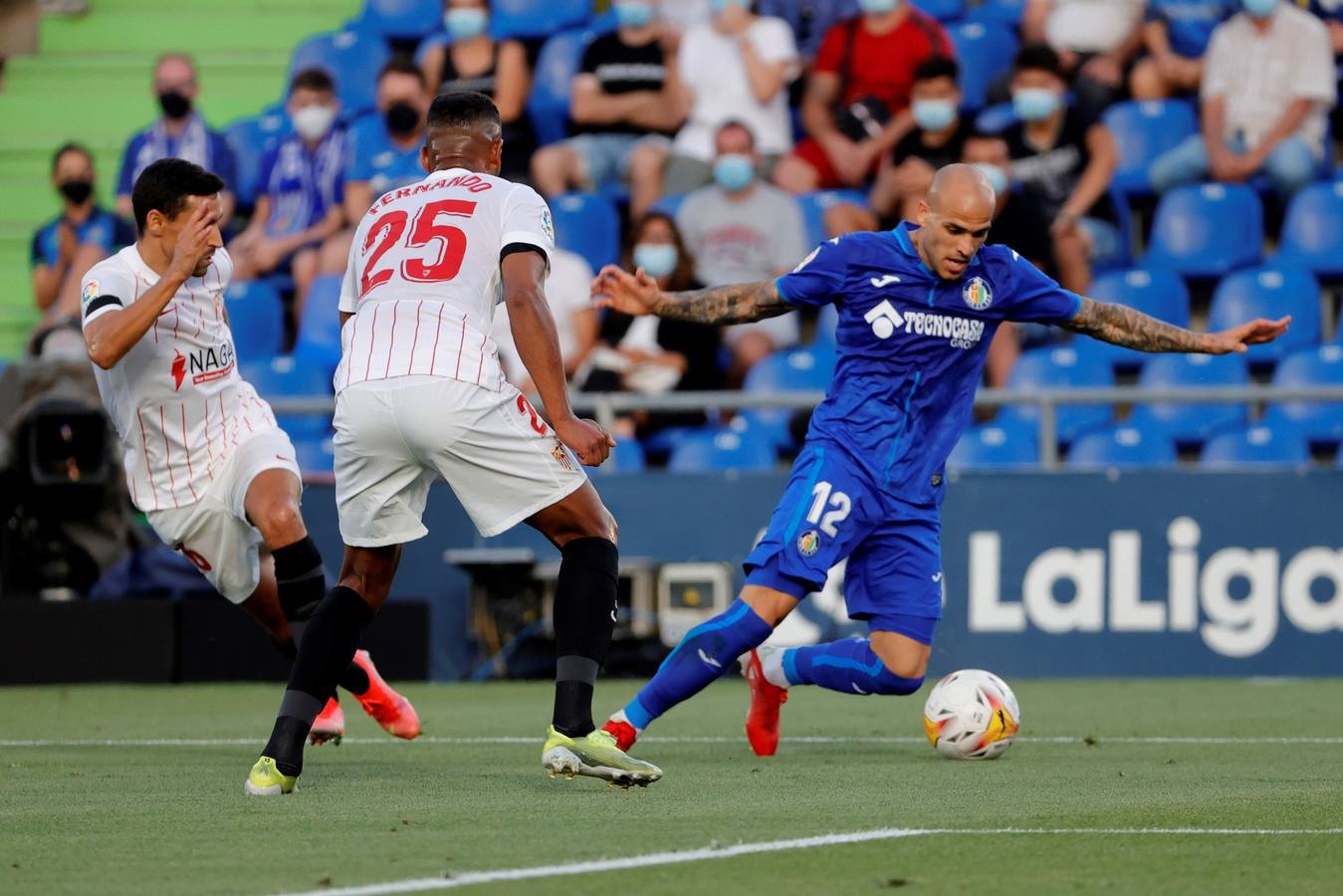 Partido ﻿entre el Getafe y El Sevilla disputado en el Coliseum Alfonso Pérez