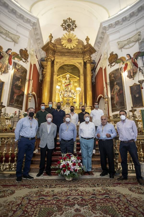 La ofrenda floral del Córdoba CF a San Rafael y la Fuensanta, en imágenes