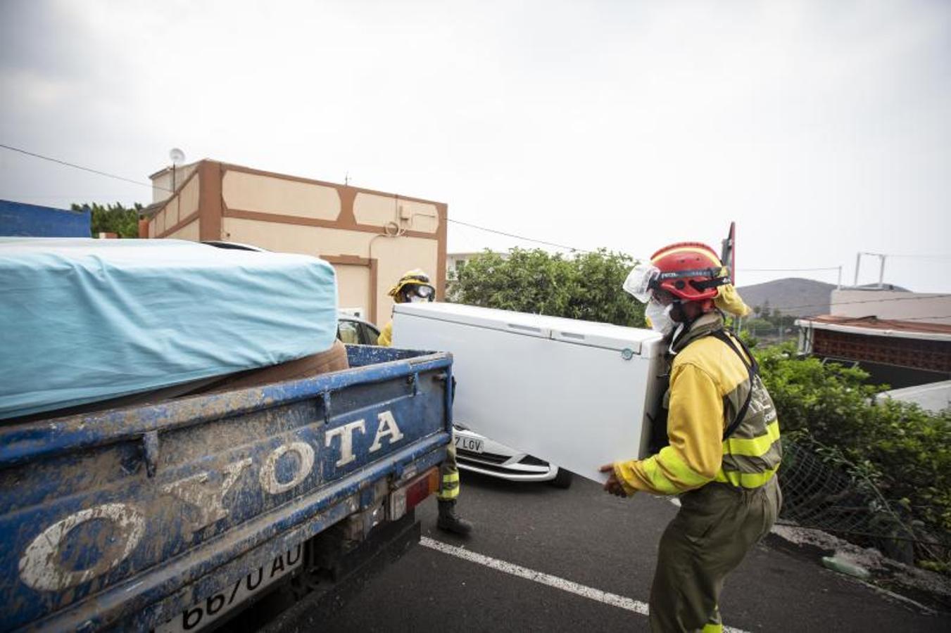 Evacuación del pueblo de Todoque en La Palma. 