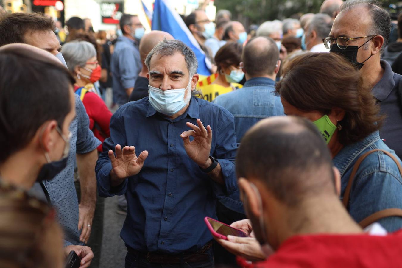 El presidente de Òmnium Cultural, Jordi Cuixart, también ha acudido a la manifestación. 
