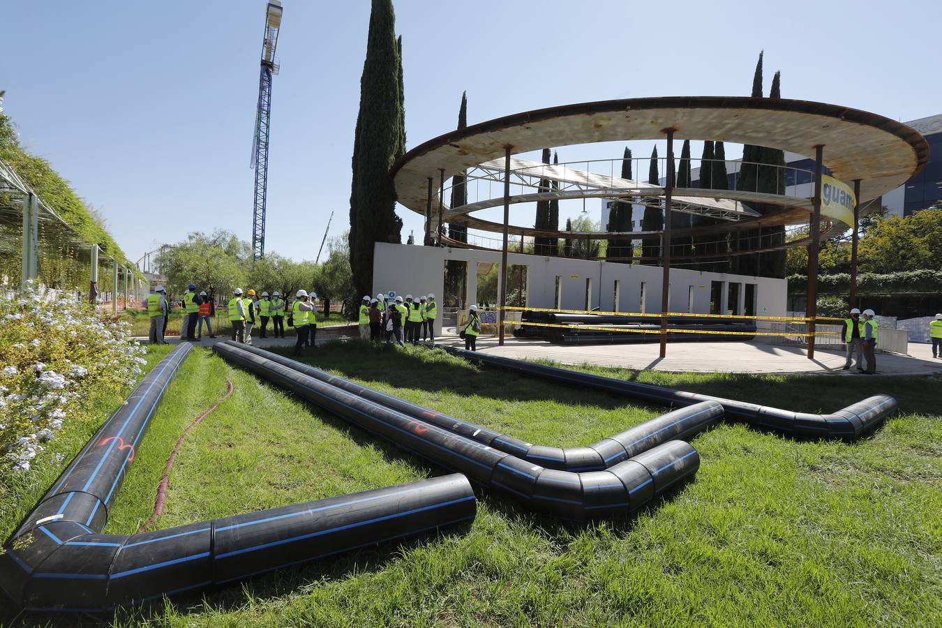 En imágenes, visita a las obras del proyecto Cartuja Qanat