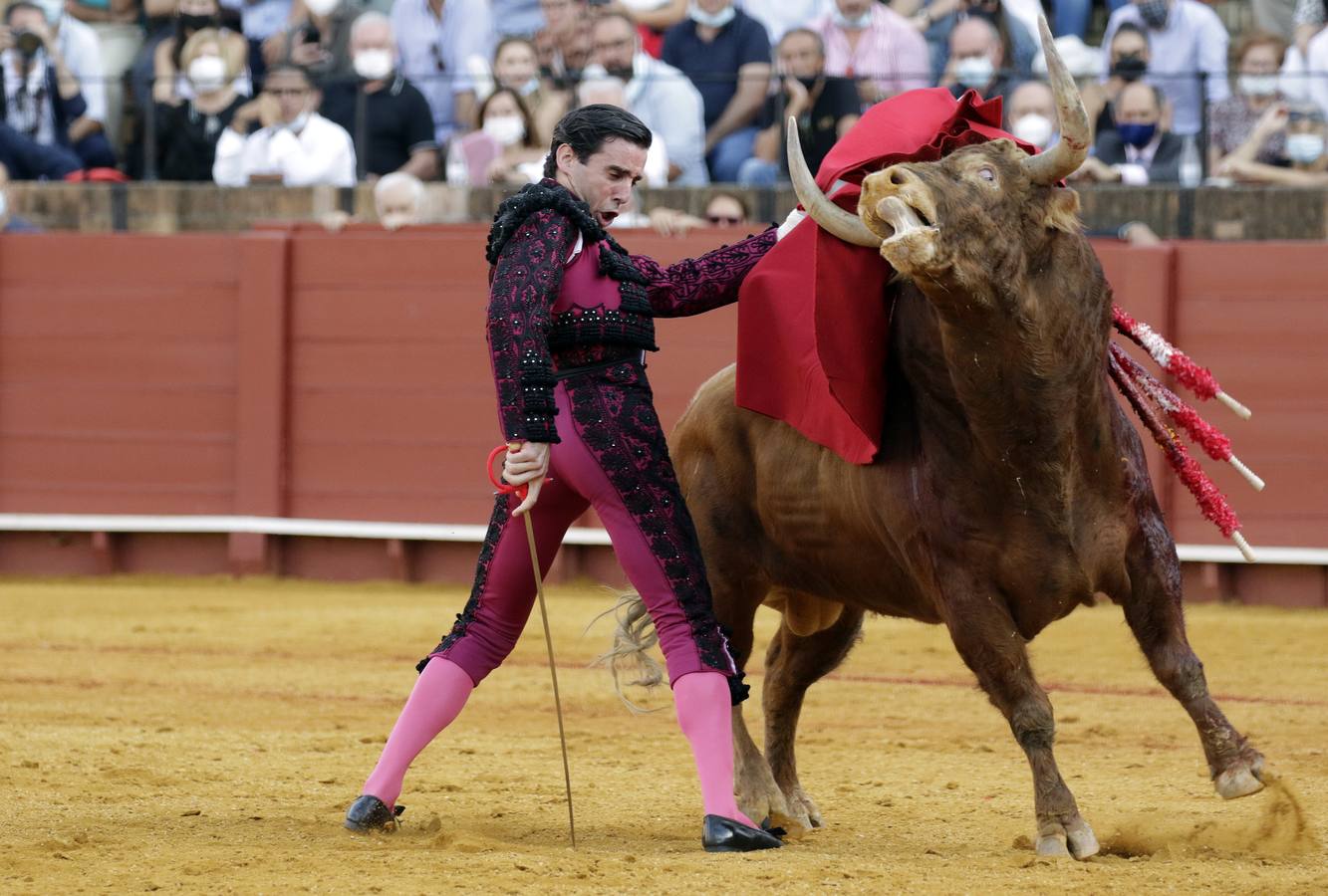 Juan Ortega, de rioja y azabache en la Maestranza