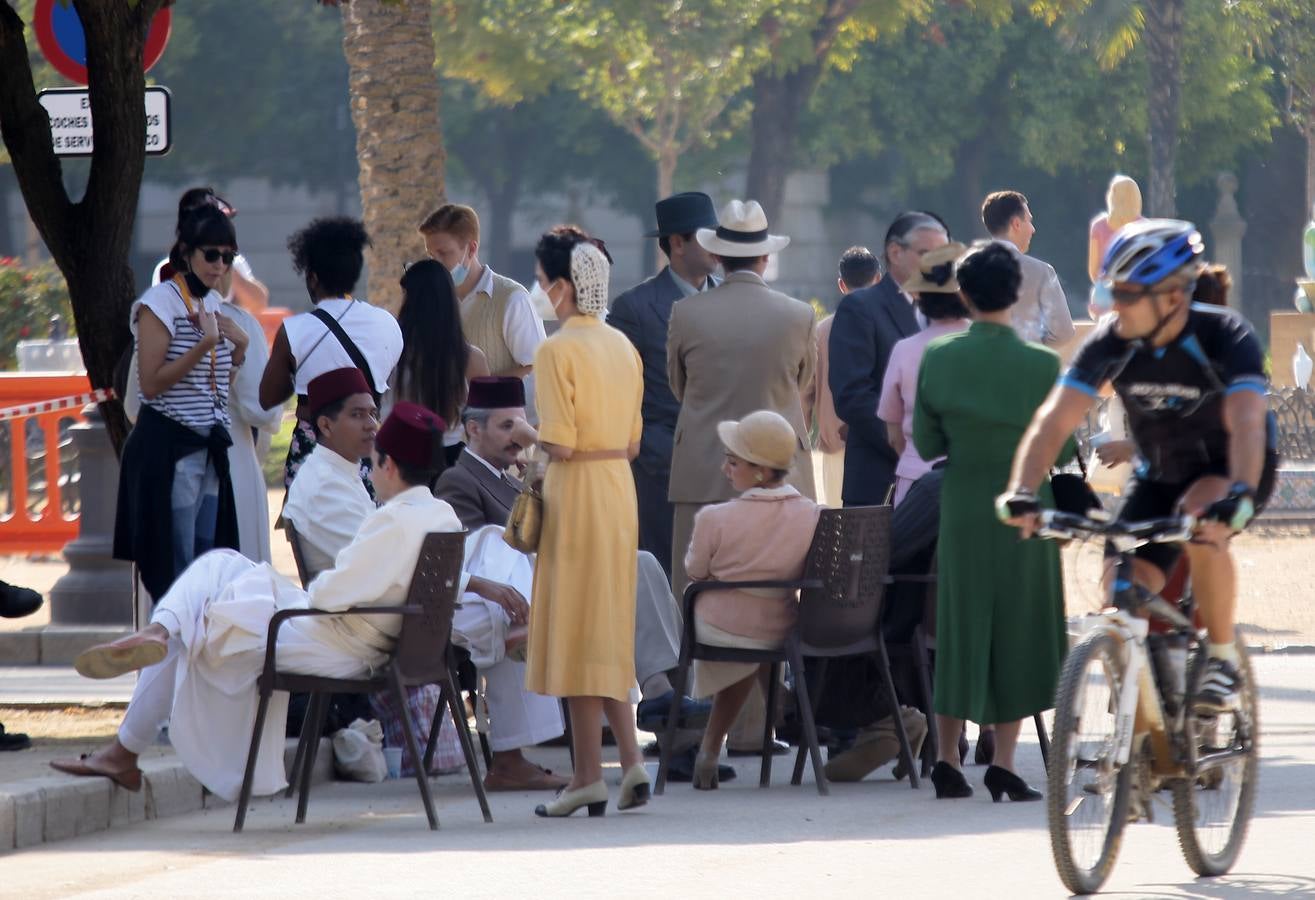 En imágenes, el rodaje de &#039;The Crown&#039; en la Plaza América