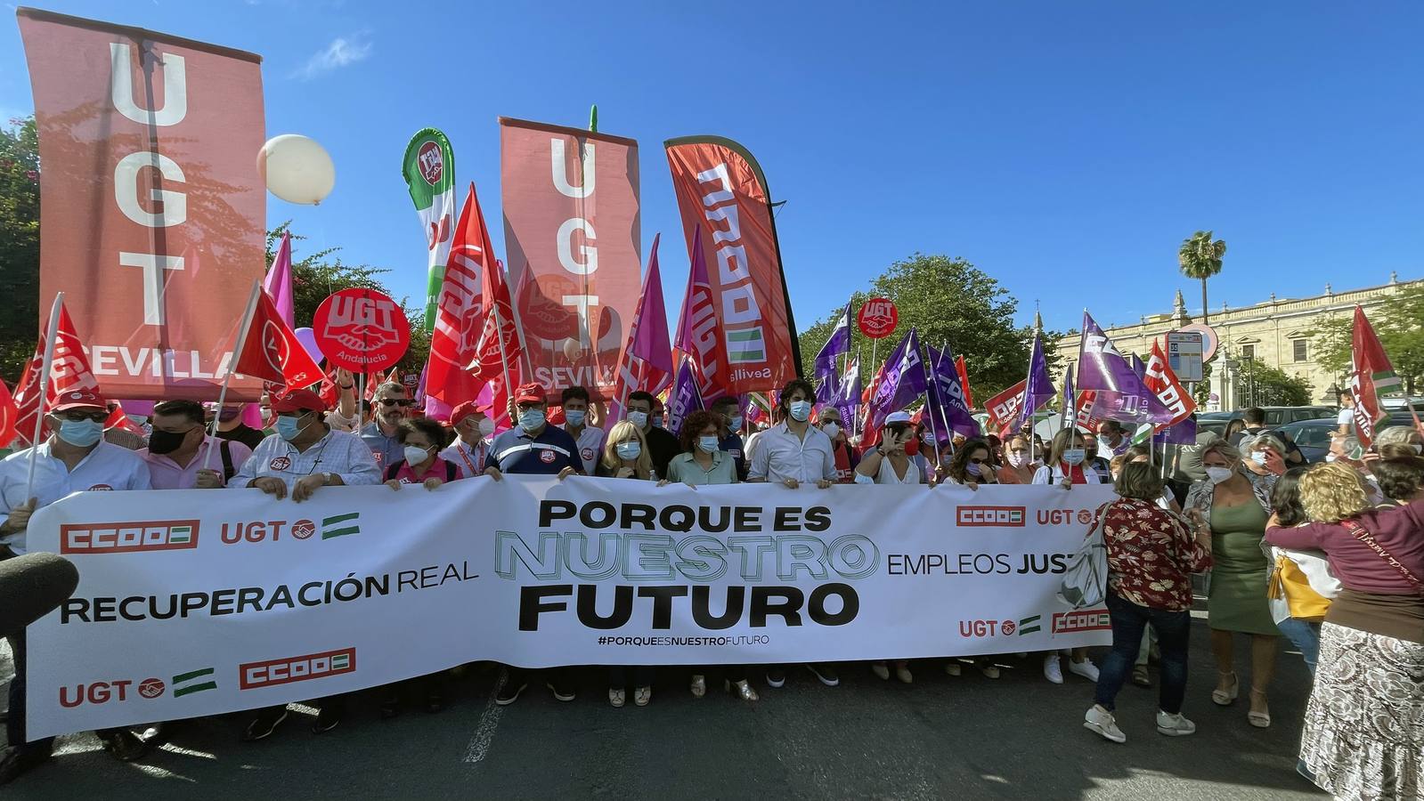 Manifestación de los sindicatos contra el Gobierno andaluz