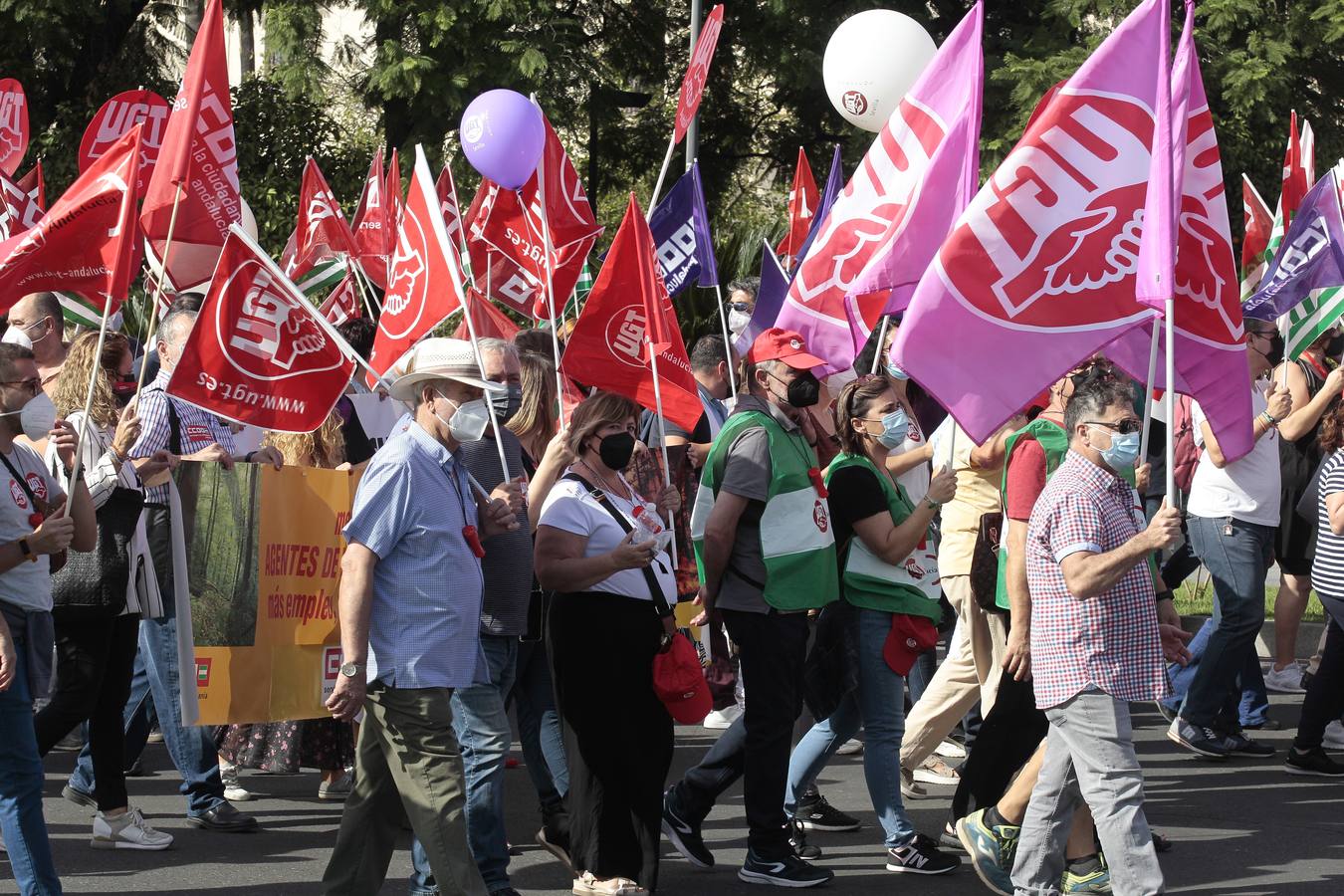 Manifestación de los sindicatos contra el Gobierno andaluz