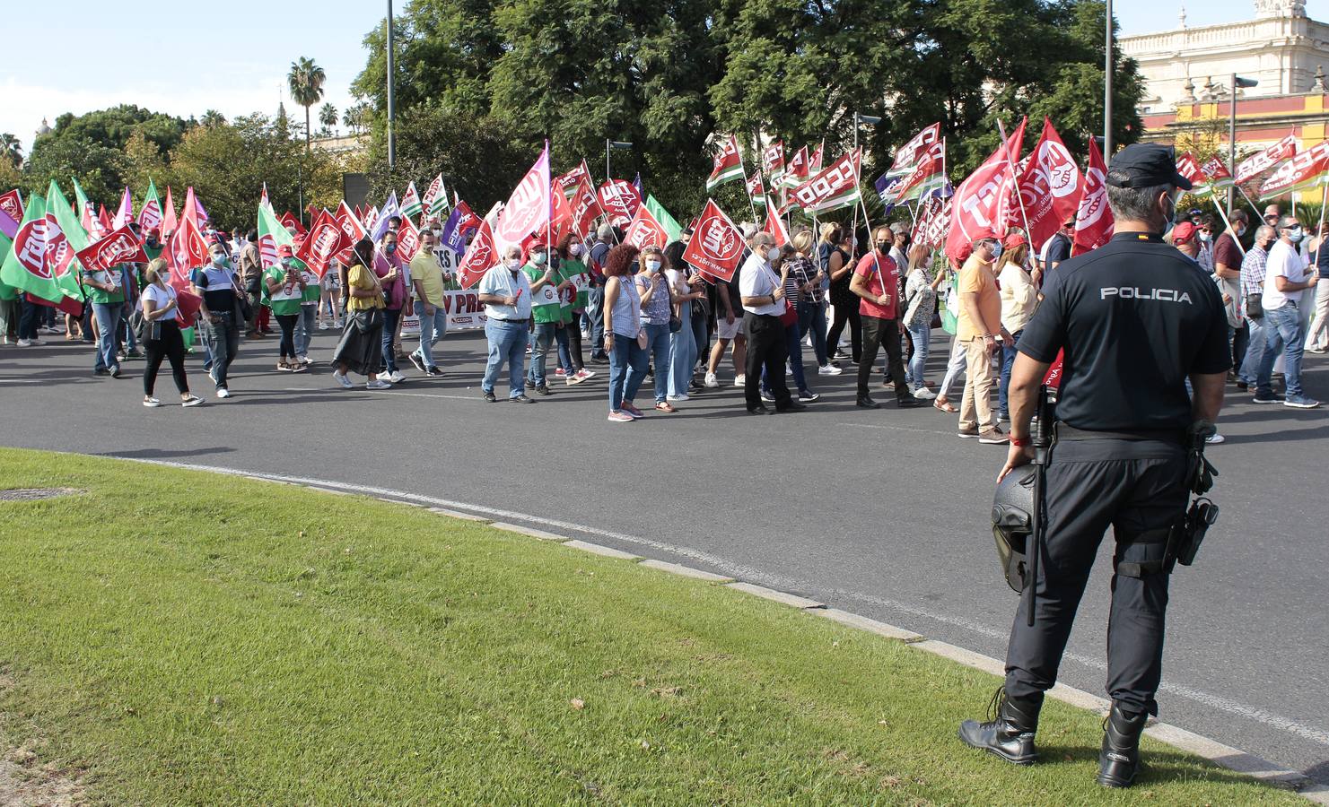 Manifestación de los sindicatos contra el Gobierno andaluz