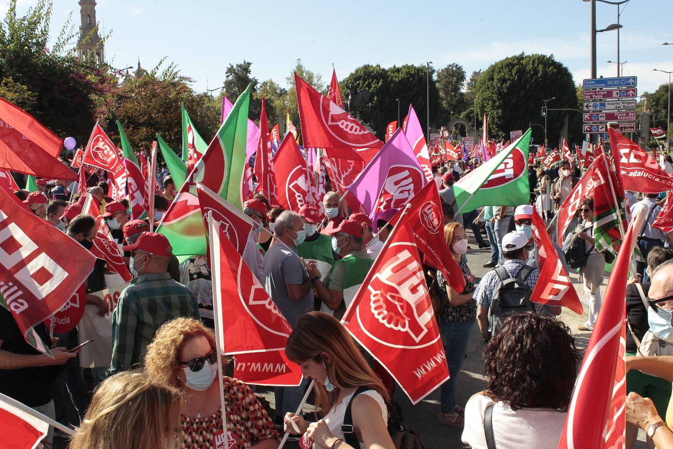 Manifestación de los sindicatos contra el Gobierno andaluz