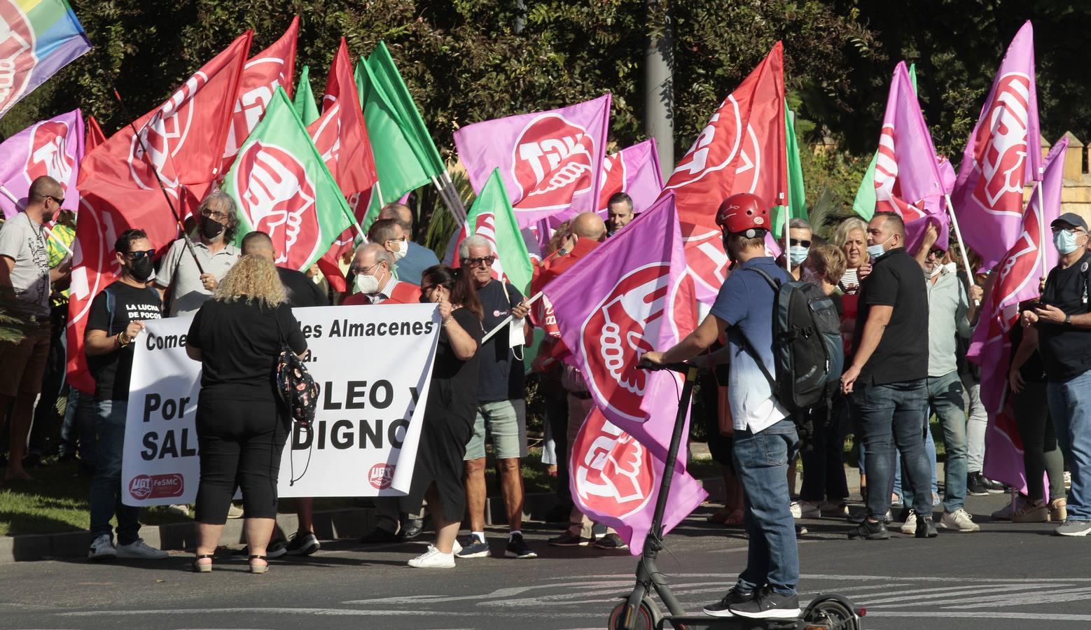 Manifestación de los sindicatos contra el Gobierno andaluz