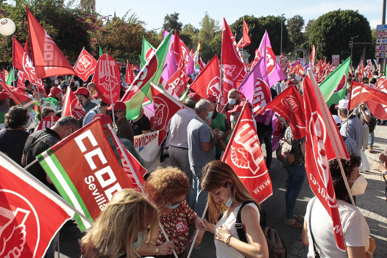 Manifestación de los sindicatos contra el Gobierno andaluz