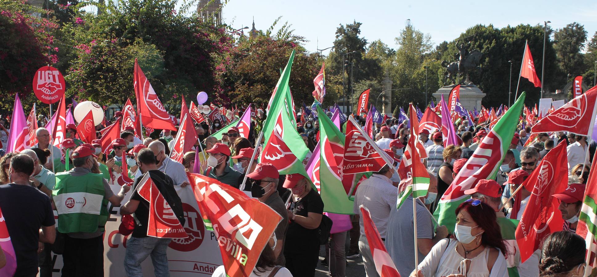 Manifestación de los sindicatos contra el Gobierno andaluz