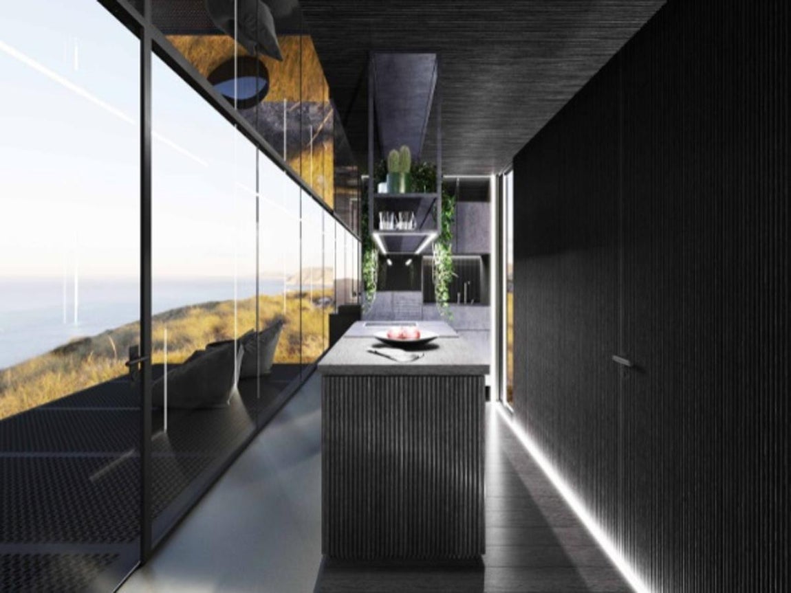 La cápsula de lujo sostenible que abrirá en Granada. Cada podtel está equipado con una cocina, sala de estar, gabinetes modulares multifuncionales y múltiples espacios de almacenamiento.