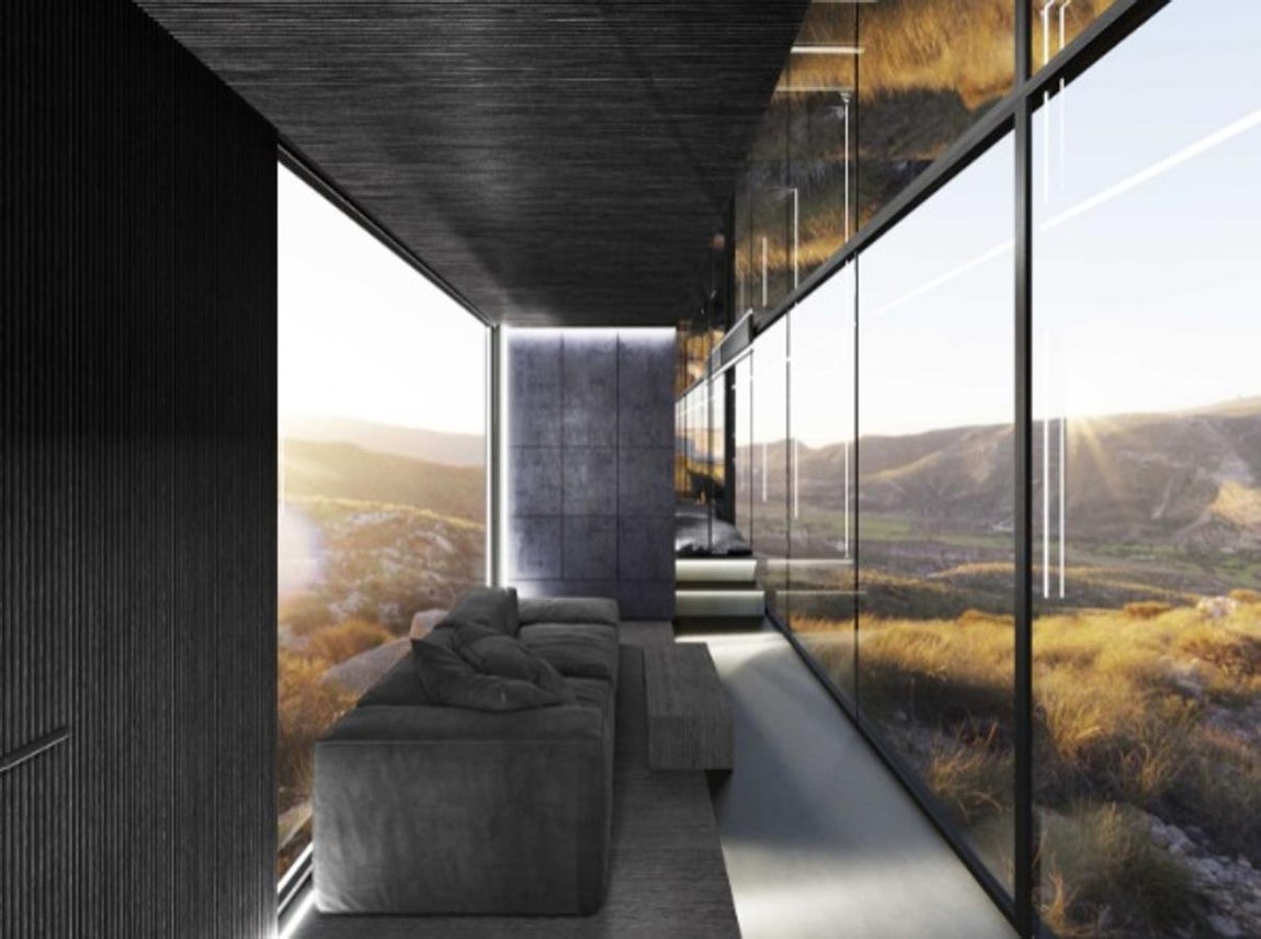 La cápsula de lujo sostenible que abrirá en Granada. Además de la terraza principal, incluye al otro lado una red en la que poder contemplar las estrellas cómodamente.