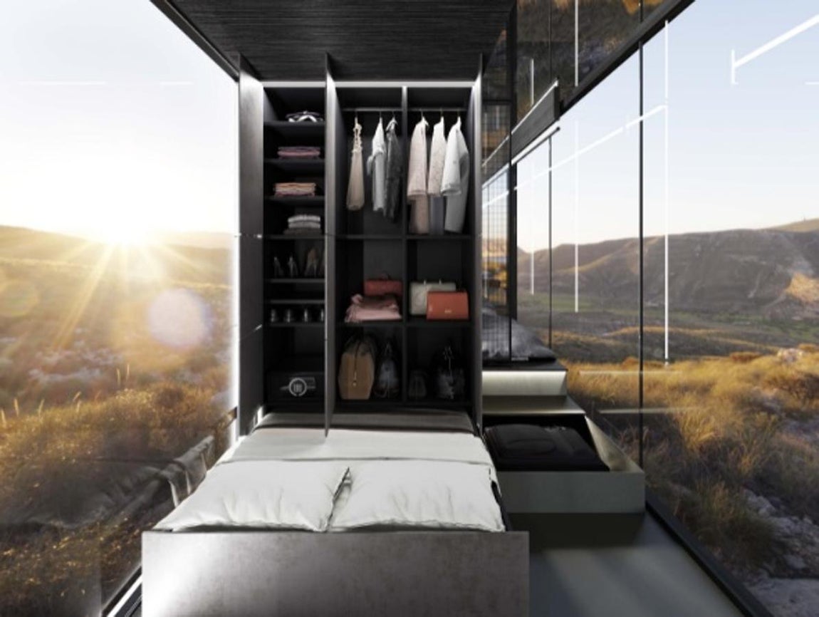 La cápsula de lujo sostenible que abrirá en Granada. Otro de los puntos fuertes del recinto son sus vistas, además permite contemplar el exterior sin ser vistos desde fuera.