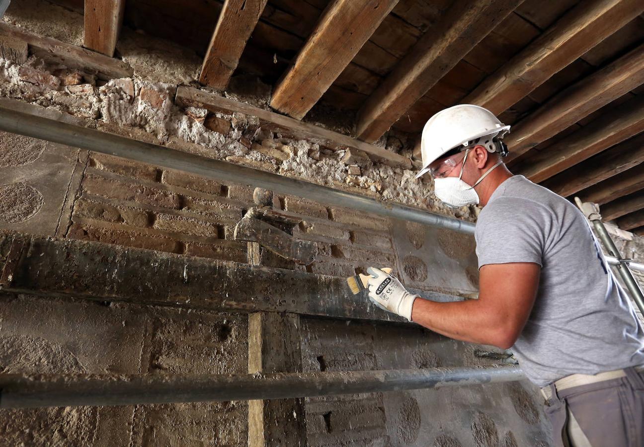 La restauración del cobertizo de las Doncellas, en imágenes