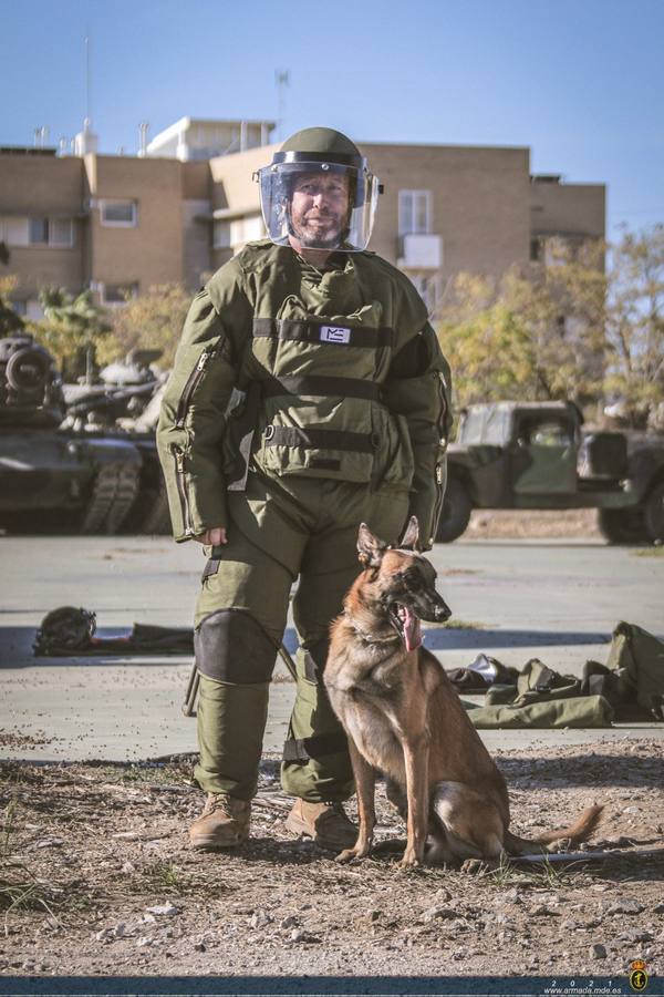 Fotos: Las unidades caninas de la Armada, en pleno ejercicio en Cádiz