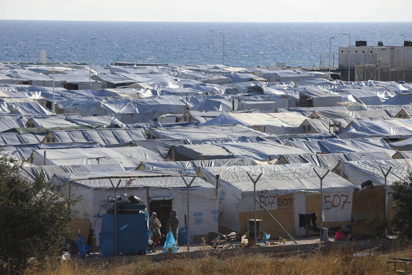 Vista del exterior del campo de refugiados. 