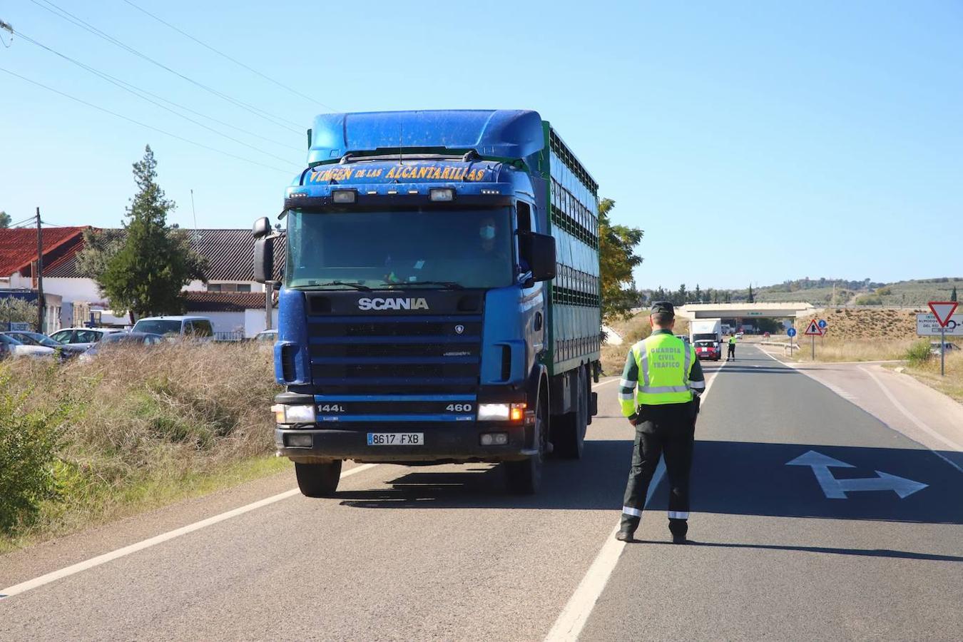 El corte de la A-431 en Almodóvar del Río por el Cercanías, en imágenes