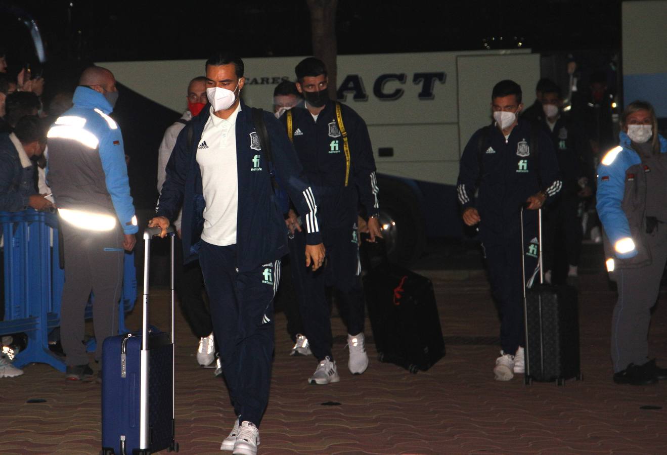 Llegada de la Selección Española de Fútbol a Sevilla, en imágenes