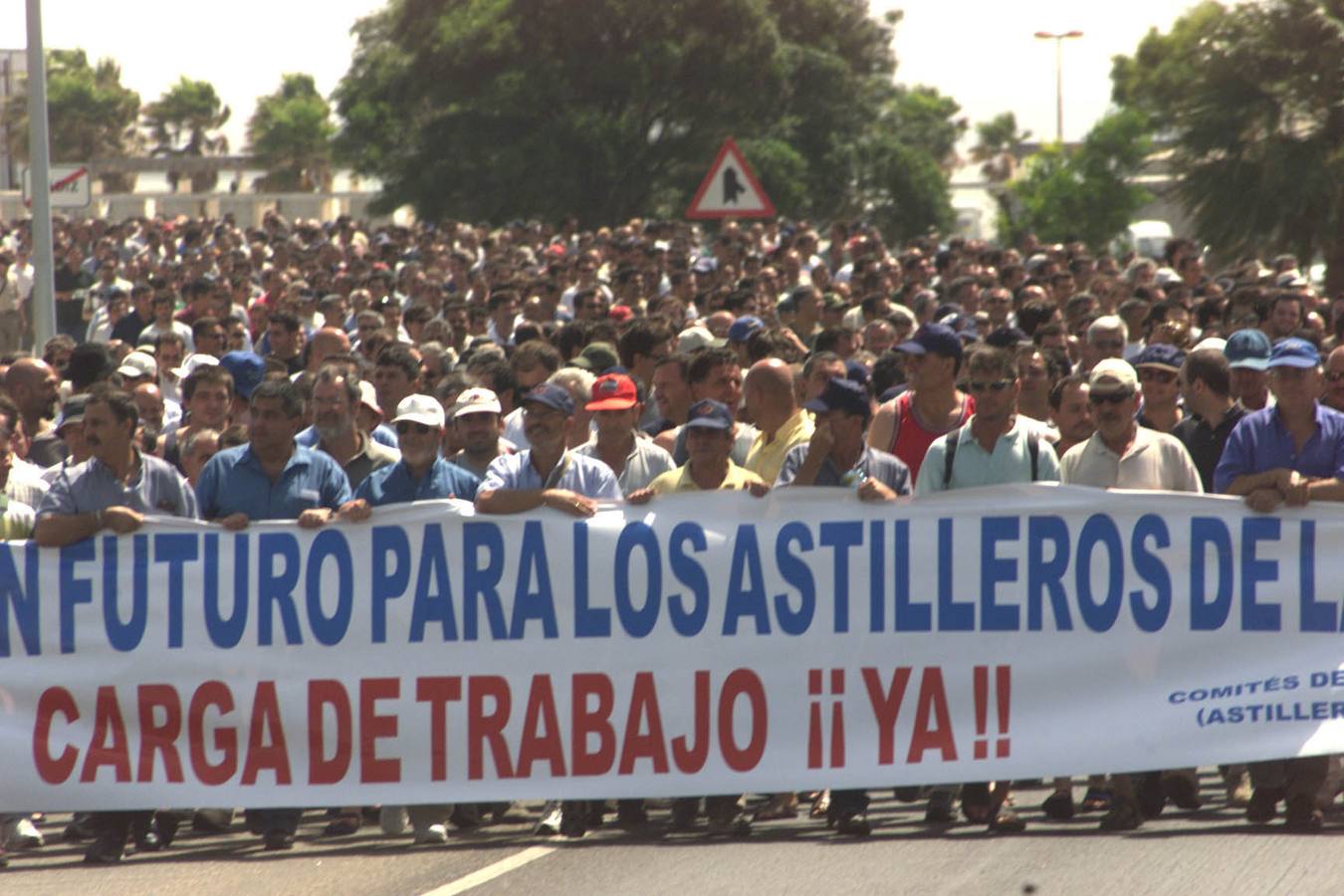 Manifestación de Astilleros pidiendo carga de trabajo. 