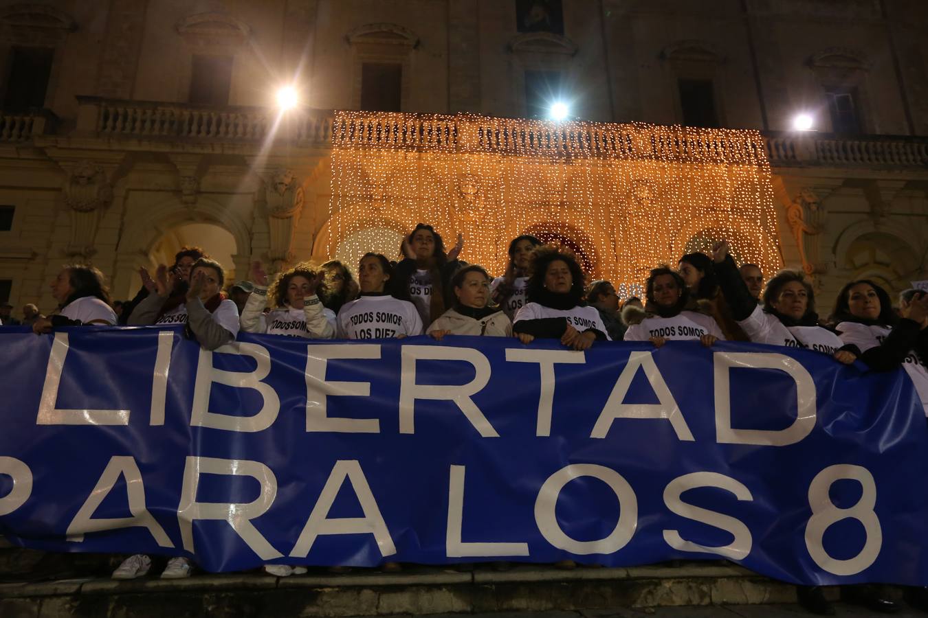 Manifestación para pedir la libertad de los ocho trabajadores de Astilleros. 