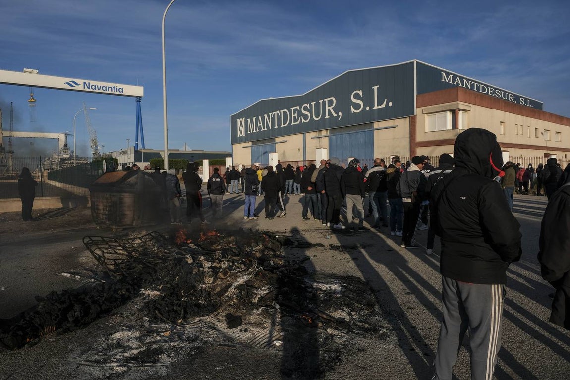 Segundo día de huelga del metal en Puerto Real